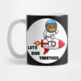 Space Suited Teddy Bear on a Rocket Mug